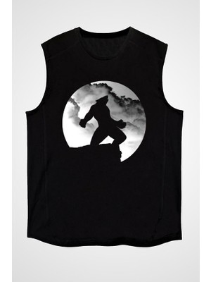 Darkhane Kurt Adam Siyah Unisex Kolsuz Tişört Kesik Kol T-Shirt