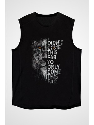 Darkhane Aslan Siyah Unisex Kolsuz Tişört Kesik Kol T-Shirt