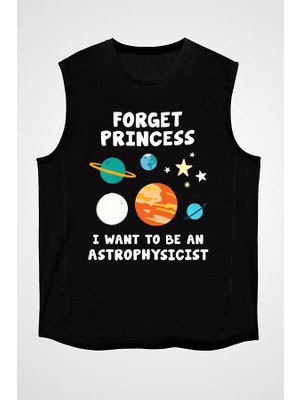 Darkhane Astrofizikçi Siyah Unisex Kolsuz Tişört Kesik Kol T-Shirt