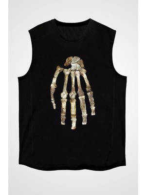 Darkhane Antropolog Siyah Unisex Kolsuz Tişört Kesik Kol T-Shirt