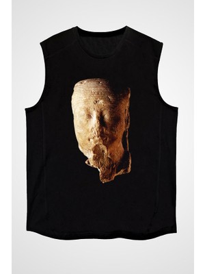 Darkhane Antika Satıcısı Siyah Unisex Kolsuz Tişört Kesik Kol T-Shirt