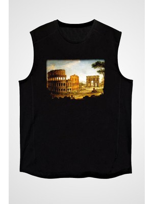 Darkhane Konstantin Takı Siyah Unisex Kolsuz Tişört Kesik Kol T-Shirt