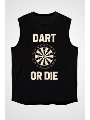 Darkhane Dart Siyah Unisex Kolsuz Tişört Kesik Kol T-Shirt