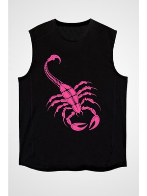 Darkhane Akrep Burcu Siyah Unisex Kolsuz Tişört Kesik Kol T-Shirt