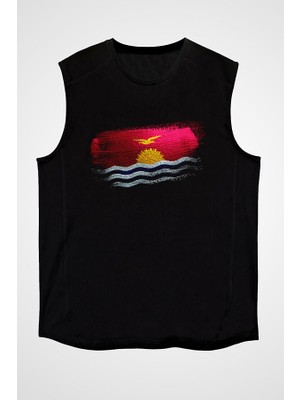 Darkhane Kiribati Siyah Unisex Kolsuz Tişört Kesik Kol T-Shirt