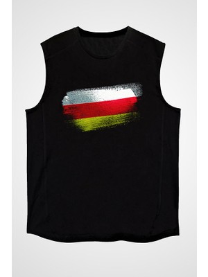 Darkhane Güney Osetya - South Ossetia Siyah Unisex Kolsuz Tişört Kesik Kol T-Shirt