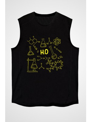 Darkhane Kimyasal Bağlar ve Formüller Siyah Unisex Kolsuz Tişört Kesik Kol T-Shirt