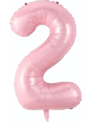 Best Parti 2 Açık Pembe Renk Rakam Folyo Balon 80 cm