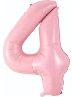 Best Parti 4 Açık Pembe Renk Rakam Folyo Balon 80 cm