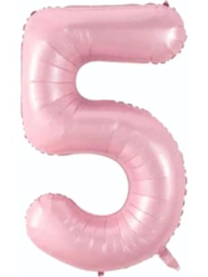 Best Parti 5 Açık Pembe Renk Rakam Folyo Balon 80 cm
