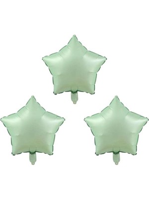 Best Parti Su Yeşili Renk Yıldız Folyo Balon 45 cm 3 Adet