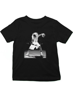 Darkhane Basketbolcu Aslan Kral Siyah Unisex Çocuk Tişört T-Shirt