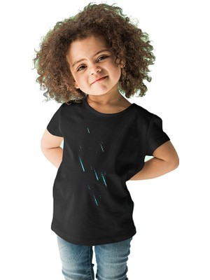Darkhane Yıldız Siyah Unisex Çocuk Tişört T-Shirt