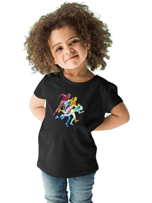 Darkhane Atletizm - Athletics Siyah Unisex Çocuk Tişört T-Shirt