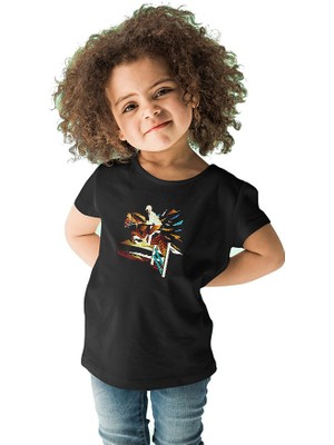 Darkhane At Yarışı - Horse Race Siyah Unisex Çocuk Tişört T-Shirt