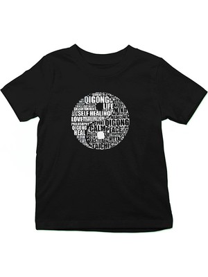 Darkhane Wushu Siyah Unisex Çocuk Tişört T-Shirt