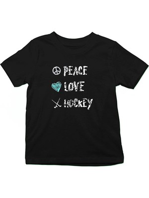 Darkhane Hokey Siyah Unisex Çocuk Tişört T-Shirt