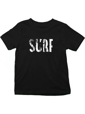 Darkhane Sörf - Surfing Siyah Unisex Çocuk Tişört T-Shirt