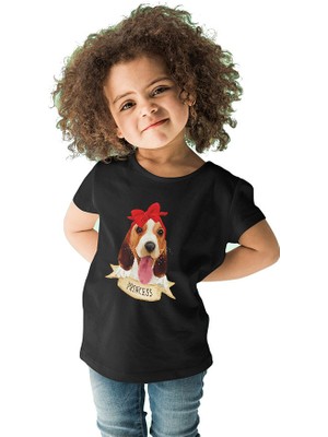 Darkhane Prenses Beagle Siyah Unisex Çocuk Tişört T-Shirt