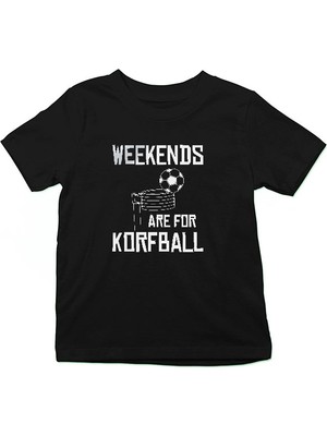 Darkhane Korfbol Siyah Unisex Çocuk Tişört T-Shirt