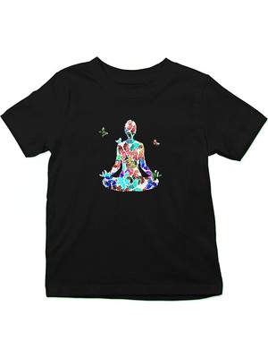 Darkhane Yoga Siyah Unisex Çocuk Tişört T-Shirt