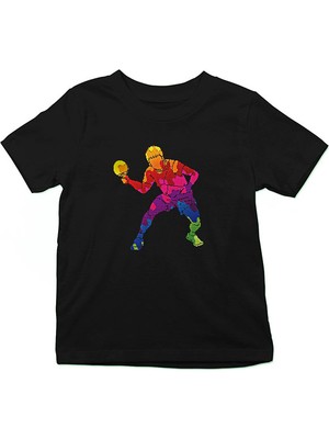 Darkhane Masa Tenisi - Ping Pong Siyah Unisex Çocuk Tişört T-Shirt