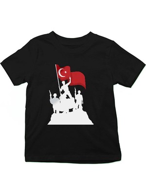 Darkhane 30 Ağustos Zafer Bayramı Siyah Unisex Çocuk Tişört T-Shirt