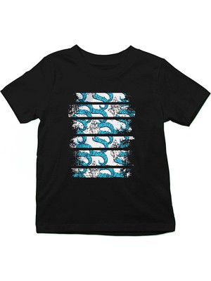 Darkhane Ahtapot Kolu Baby Ahtapot Siyah Unisex Çocuk Tişört T-Shirt