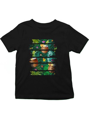 Darkhane Hindistan Cevizi Coconut Siyah Unisex Çocuk Tişört T-Shirt