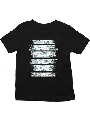 Darkhane Deniz Kaplumbağası Karetta Karetta Siyah Unisex Çocuk Tişört T-Shirt