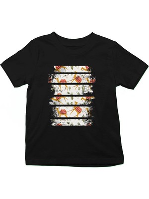 Darkhane Develer Siyah Unisex Çocuk Tişört T-Shirt