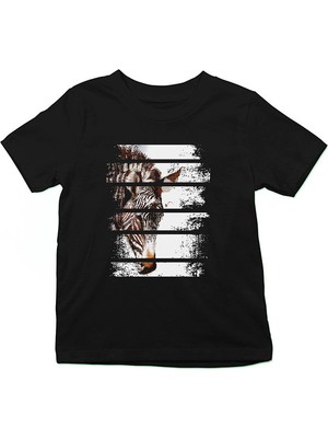 Darkhane Zebra Siyah Unisex Çocuk Tişört T-Shirt