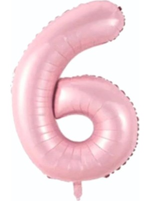 Rönesans Parti 6 Açık Pembe Renk Rakam Folyo Balon 80 cm