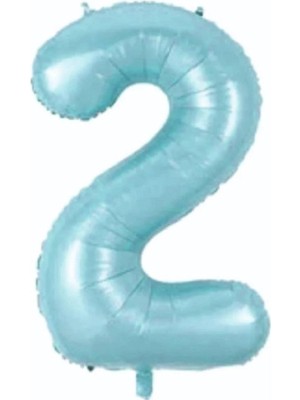 Rönesans Parti 2 Açık Mavi Renk Rakam Folyo Balon 80 cm