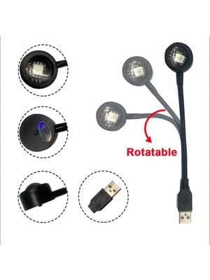 Sge Teknoloji USB LED 7 Renk 14 Mod Projektör Lambası Fotoğraf ve Video Çekim Işığı Dekoratif Işık