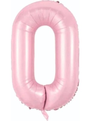 Rönesans Parti 0 Açık Pembe Renk Rakam Folyo Balon 80 cm