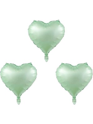 Rönesans Parti Su Yeşili Renk Kalp Folyo Balon 45 cm 3 Adet
