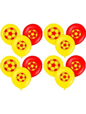 Rönesans Parti Sarı Kırmızı Taraftar Baskılı Latex Balon 10 Adet