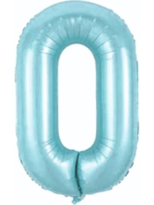 Rönesans Parti 0 Açık Mavi Renk Rakam Folyo Balon 80 cm