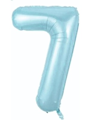 Bal10 Dünyası 7 Açık Mavi Renk Rakam Folyo Balon 80 cm