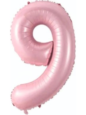 Bal10 Dünyası 9 Açık Pembe Renk Rakam Folyo Balon 80 cm