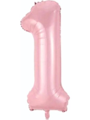Bal10 Dünyası 1 Açık Pembe Renk Rakam Folyo Balon 80 cm
