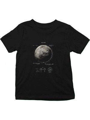 Darkhane Mars Fiziksel Özellikleri Siyah Unisex Çocuk Tişört T-Shirt