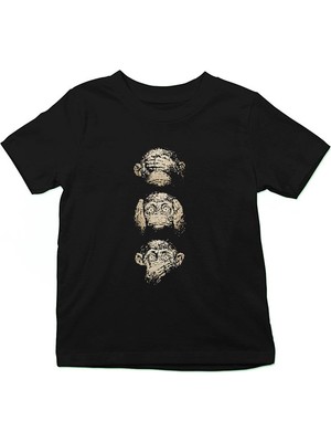 Darkhane Görmedim Duymadım Bilmiyorum Siyah Unisex Çocuk Tişört T-Shirt