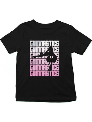 Darkhane Jimnastikçi Siyah Unisex Çocuk Tişört T-Shirt