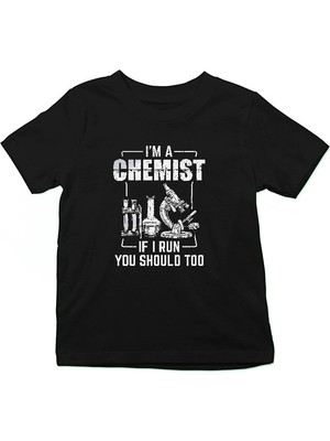 Darkhane Kimya Bilimi Siyah Unisex Çocuk Tişört T-Shirt