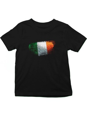 Darkhane Irlanda - Ireland Siyah Unisex Çocuk Tişört T-Shirt