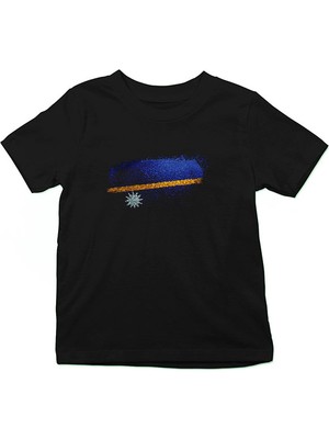 Darkhane Nauru Siyah Unisex Çocuk Tişört T-Shirt