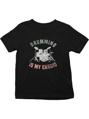 Darkhane Bateri Siyah Unisex Çocuk Tişört T-Shirt