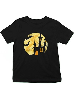 Darkhane Halloween Cadılar Bayramı Siyah Unisex Çocuk Tişört T-Shirt